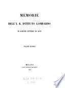 Memorie dell'I.R. Istituto Lombardo di Scienze, Lettere ed Arti