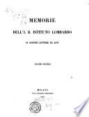 Memorie dell'I.R. Istituto Lombardo di Scienze, Lettere ed Arti