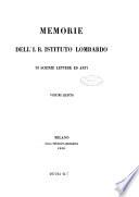 Memorie dell'I.R. Istituto Lombardo di Scienze, Lettere ed Arti