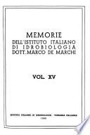 Memorie Dell'Istituto Italiano Di Idrobiologia Dott. Marco De Marchi