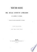 Memorie dell'Istituto lombardo-accademia di scienze e lettere