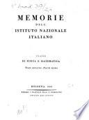 Memorie dell'Istituto Nazionale Italiano, Classe di Fisica e Matematica