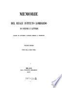 Memorie dell' J. R. Istituto Lombardo di scienze, lettere ed arti