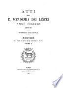 Memorie della Classe di scienze fisiche, matematiche e naturali