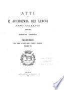 Memorie della Classe di scienze morali, storiche e filologiche