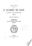Memorie della Classe di scienze morali, storiche e filologiche