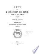 Memorie della Classe di scienze morali, storiche e filologiche
