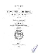 Memorie della Classe di scienze morali, storiche e filologiche