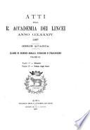 Memorie della Classe di scienze morali, storiche e filologiche