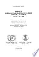 Memorie della Compagnia di San Salvatore Contrada dell'Onda, Siena 1524-1764