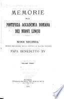 Memorie della pontificia accademia dei nuovi lincei