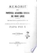 Memorie della Pontificia accademia romana dei nuovi Lincei