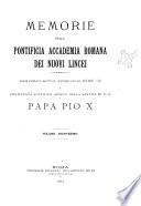 Memorie della Pontificia accademia romana dei nuovi Lincei