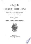 Memorie della R. Accademia delle scienze dell'Istituto di Bologna, Classe di scienze morali