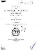 Memorie della R. Accademia Nazionale dei Lincei. Classe di scienze morali, storiche e filologiche