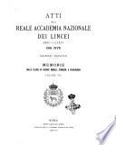 Memorie della R. Accademia Nazionale dei Lincei. Classe di scienze morali, storiche e filologiche