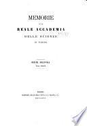 Memorie della Reale accademia delle scienze di Torino