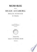 MEMORIE DELLA REALE ACCADEMIA DELLE SCIENZE DI TORINO , TOMO XXXIV