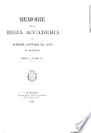 Memorie della Reale accademia di scienze, lettere ed arti in Modena