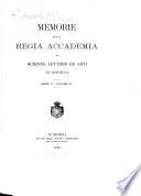 Memorie della Reale Accademia di Scienze, Lettere ed Arti in Modena