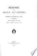 Memorie della Reale accademia di scienze, lettere ed arti in Modena
