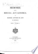 Memorie della Reale Accademia di Scienze, Lettere ed Arti in Modena