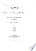 Memorie della Reale Accademia di Scienze, Lettere ed Arti in Modena