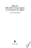 Memorie della Reale società agraria ed economica di Cagliari