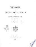 Memorie della Regia Accademia di scienze, lettere ed arti in Modena