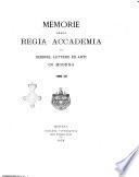 Memorie della Regia Accademia di scienze, lettere ed arti in Modena