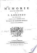 Memorie della ven. antica chiesa di S. Lorenzo di Verona