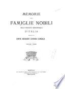 Memorie delle famiglie nobili delle province meridionali d'Italia raccolte dal conte Berardo Candida Gonzaga