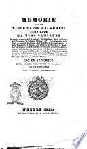 Memorie delle tipografie calabresi compilate da Vito Capialbi ...