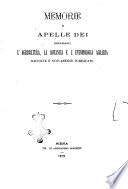 Memorie di Apelle Dei riguardanti l'agricoltura, la botanica e l'entomologia agraria raccolte e nuovamente pubblicate