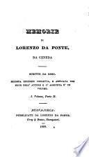 Memorie di Lorenzo Da Ponte da Ceneda