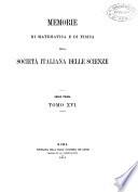 Memorie di matematica e di fisica della Società italiana delle scienze