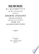 Memorie Di Matematica E Di Fisica Della Società Italiana Delle Scienze