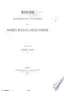 Memorie di matematica e di fisica della Società italiana delle scienze