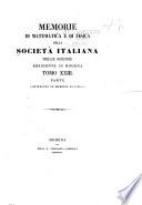Memorie di matematica e di fisica della Società italiana delle scienze