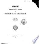 Memorie di matematica e di fisica della Società italiana delle scienze