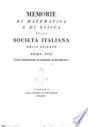 Memorie di matematica e di fisica della Società italiana delle scienze