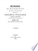 Memorie Di Matematica E Di Fisica Della Società Italiana Delle Scienze