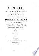 Memorie di matematica e di fisica della Società italiana delle scienze