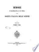 Memorie di matematica e di fisica della Società italiana delle scienze
