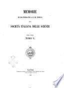 Memorie di matematica e di fisica della Società italiana delle scienze