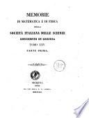 Memorie di Matematica e di Fisica Della Societa Italiana Delle Scienze Residente in Modena