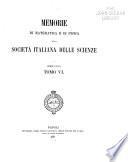 Memorie di matematica e di scienze fisiche e naturali della Società italiana delle scienze (detta dei XL) ...