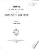 Memorie di matematica e di scienze fisiche e naturali della Società italiana delle scienze (detta dei XL) ...
