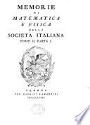 Memorie di matematica e fisica della Societa italiana