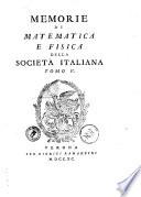Memorie di matematica e fisica della Società italiana